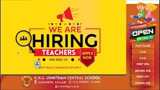 We are hiring Teachers |  KNGUCS (W/O-S)