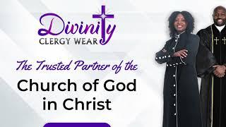 COGIC Adjutant General Dickerson Wells endorses DivinityClergyWear.com as OFFICIAL Church Partner