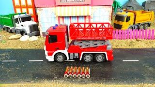 R/C Car Truck Unboxing with Fire Truck, Excavator, Dump Truck