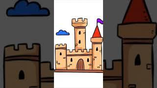 #shorts How to draw a castle easily | как нарисовать замок легко