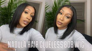 Wig UNDER $100! UPGRADED Beginner YAKI Wig NO GLUE Pre-Cut Bleached Knots Natural Wig Nadula Hair