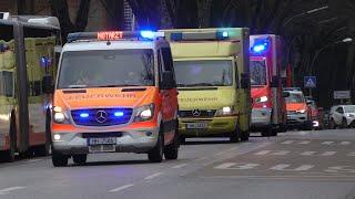 [Sehr Selten!] Hochinfektionstransportzug der Feuerwehr Hamburg auf Anfahrt zum UKE