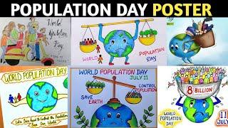 World Population day Posters 2024 | World Population day poster drawing easy #populationday2024