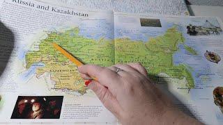 ASMR ~ Russia History & Geography ~ Soft Spoken Map Tracing Page Turning
