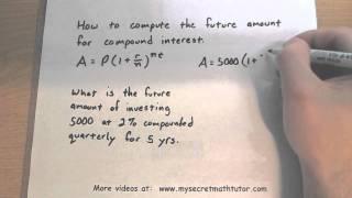 Consumer Math - How to Compute the future Amount for Compound Interest