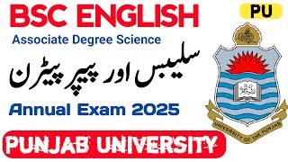 BSc English syllabus PU | ADS PART 2 Paper Pattern PU  | Annual Exams 2025 PU