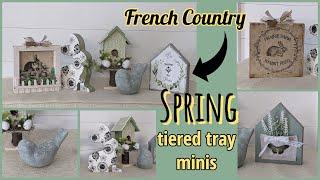 SPRING FRENCH COUNTRY FARMHOUSE TIERED TRAY MINI DECOR IDEAS!!~Vintage Inspired DIYS