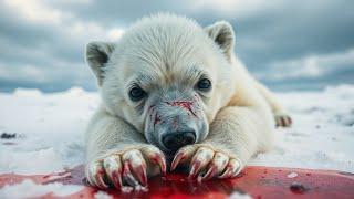 Heart touching story of the injured bear and its baby | #animals #humanity #rescue #polarbear #ai