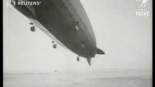 USA: Airship 'Los Angeles' landing on the stern of USS Saratoga (1928)