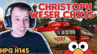 Rettungshelikopter Christoph Weser CHX55 am Flughafen Bremen EDDW im Einsatz! #vatsim