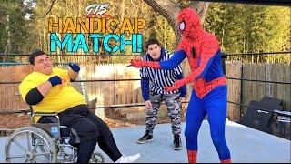 FAT KID IN WHEELCHAIR FIGHTS SPIDER-MAN! CHAMPIONSHIP MATCH GONE CRAZY!