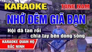 Nhớ Đêm Giã Bạn Karaoke Tone Nam I Dân Ca Quan Họ Bắc Ninh I Karaoke Kinh Bắc