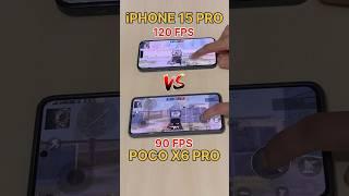 iPHONE 15 PRO 120 FPSVs POCO X6 PRO 90FPS-PUBG TEST #pocox6pro #iphone #bgmi #pubg  #shortsfeed