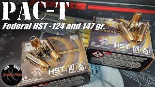 PAC-T Testing the 124 gr. and 147 gr. Federal HST (with soft barrier)