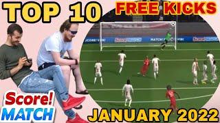 TOP 10 FREE KICKS GOALS | SCORE MATCH ! GAMEPLAY ️ January 2022