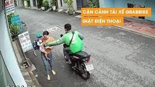 Cận cảnh tài xế GrabBike điển trai giật điện thoại của người phụ nữ bế con nhỏ