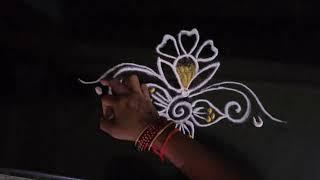 #flower_rangoli   #free hand rangoli design #beautiful design #please_subscribe_my_channel 