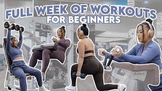 FULL WEEK OF WORKOUTS FOR BEGINNERS AT THE GYM