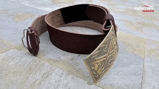 Mens Tartan Kilt Belt Brown Celtic Knot Embossed Scottish Highlanders Brown Kilt Belts Classic
