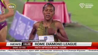 Faith Kipyegon Wins in Women's 1500 M in Rome Diamond League