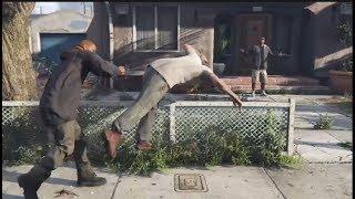 Random Guy Keeps Punching Trevor During Cutscene: GTA V