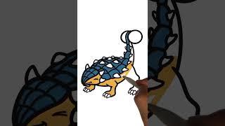 How To Draw Ankylosaurus | Drawing and Coloring for Kids #shorts #dinosaur