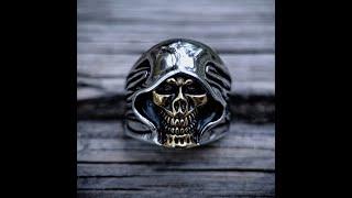 Vintage Masonic Satan Stainless Steel Skull Ring