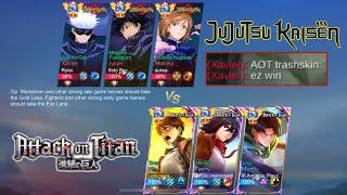 ATTACK ON TITAN vs JUJUTSU KAISEN (trashtalkers)!! | WHO WILL WIN??