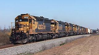 BNSF SD45-2 #6515 leads CSX X003 at Ross, Georgia - 3/10/01 (Topaz VAI 720p60 Upload)