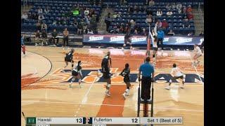 Hawaii Wahine Volleyball vs Cal State Fullerton (Nov. 22, 2024) Match 2