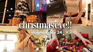 ITS CHRISTMAS EVE!!!   family dinner, wrapping gifts, setting up for xmas || VLOGMAS DAY 24