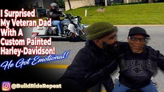 I Surprised My Veteran Dad with a Custom Painted Harley-Davidson! He Got Emotional!