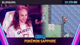 Pokémon Sapphire by BluMagma in 2:15:00 - Games Done Quick Express 2024