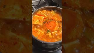 Korean spicy tofu soup (kimchi soondubu jjigae)