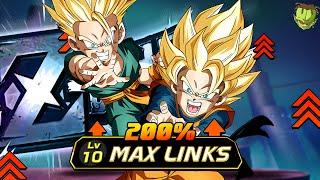 ABSURDAMENTE ROTOS! TOP 1 EZA GOTEN & TRUNKS SUPER SAIYAN FULL LEVEL LINKS SHOWCASE | Dokkan Battle