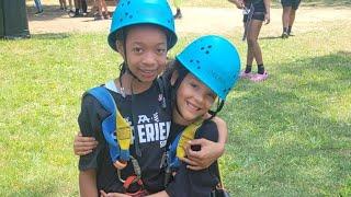 Live with Olivia Moore. Zipline fun at camp. #viral #fun #fyp