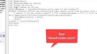 Creating a new folder inside a preexisting directory - Excel/VBA for Creative Problem Solving, Part