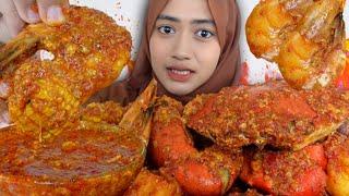 SAUSNYA MELIMPAH‼️ KEPITING UDANG JUMBO SAUS PADANG | MUKBANG ASMR