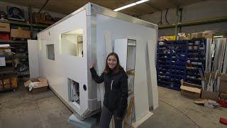 MASTER CARPENTER NINA (23) BUILDS HAMMER MOTORHOMES. It's unbelievable what she can do.