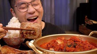 ASMR 먹방창배 또간집 말고 또먹지 고등어김치찌개 떡갈비 김 계란후라이 맛있는걸 어떻게 Mackerel kimchi stew eatingshow realsound koreanfo