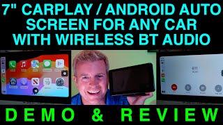 7" Apple CarPlay Android Auto Screen for ANY Car Infotainment System Demo Review