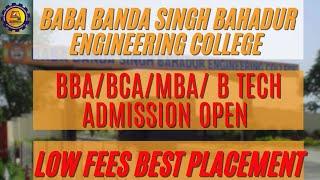 BBA/BCA/MBA/BTech Admission open | Low fees best placement | BBSBC PTU | Admission fees courses