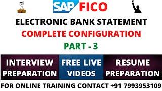 ELECTRONIC BANK STATEMENT COMPLETE CONFIGURATIONS, SAP FICO TRAINING IN ENGLISH, TELUGU, SAP CO