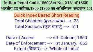 All civil judge /APO/ IPC/ Indian Penal Code,1860 /भारतीय दंड संहिता /Quick Index Based Overview