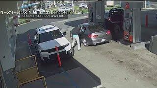 Violent daylight robbery at Oakland gas station caught on video
