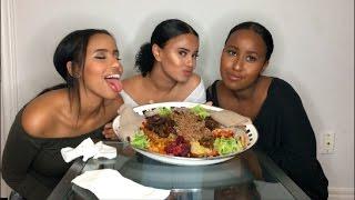 ETHIOPIAN FOOD MUKBANG | GIRL CHAT (BOYFRIEND GETS JUMPED?!) | Osh and Akela