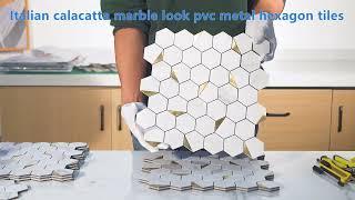 STICKGOO Hexagon PVC Mixed Metal Mosaic Peel and Stick Backsplash Tiles Series