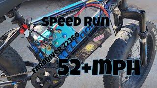 Ebikekid 1500w ebike top speed run,  52+ mph