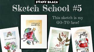 My go-to fave sketch!  | Sketch School #5 | Mass Produce Handmade Christmas Cards