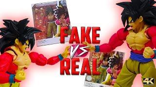 Fake Vs Real Super Saiyan 4 Goku SH FIguarts Knock Off Action Figure Review